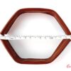Ramă AGNES – articulată, închidere magnetică cu bordură din piele ecologică găurită_Mica lunga 20 cm_Maro Natur_Latime deschidere