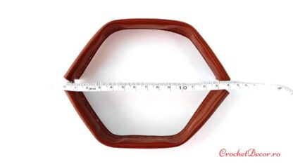 Ramă AGNES – articulată, închidere magnetică cu bordură din piele ecologică găurită_Mica lunga 20 cm_Maro Natur_Latime deschidere