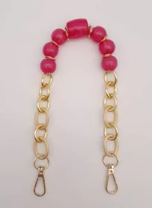 Lant CHARLOTTE scurt de 42 cm, metalic cu margele acrilice_Culoare_FUXIA_1