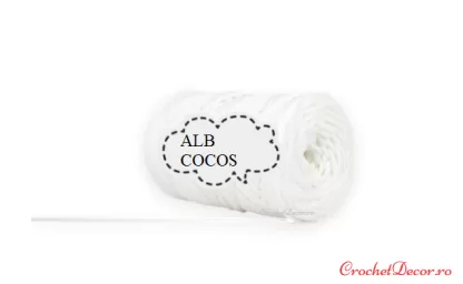 Fir de crosetat snur plat de 3 mm pentru genti_PIMOTKI_Culoare Alb Cocos