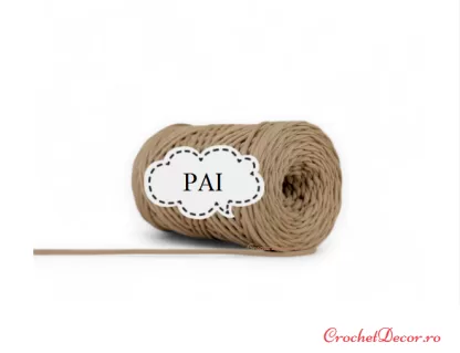 Fir de crosetat snur plat de 3 mm pentru genti_PIMOTKI_Culoare PAI