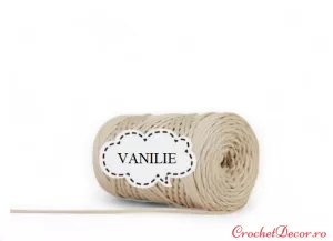 Fir de crosetat snur plat de 3 mm pentru genti_PIMOTKI_Culoare Vanilie