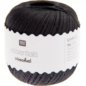 12_Fir de crosetat tip macrame_Essential Crochet_Rico Design_Culoare_Negru_cod 12