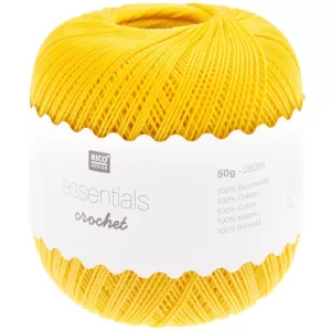 5_Fir de crosetat tip macrame_Essential Crochet_Rico Design_Culoare_Galben_cod 13