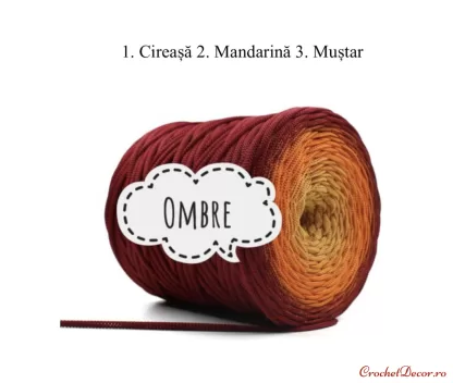 3_PIMOTKI_OMBRE_5 mm_Cireasa, Mandarina, mustar_snur plat poliester