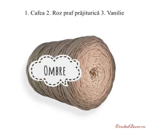 4_PIMOTKI_OMBRE_5mm: Cafea, Roz praf prajiturica, Vanilie_snur plat poliester