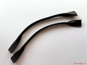 21_Manere din piele ecologica pt genti crosetate_culoare negru_cu gauri perforate pt prindere Large