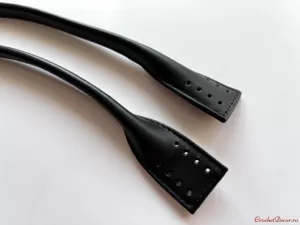 22_Manere din piele ecologica pt genti crosetate_culoare negru_cu gauri perforate pt prindere_2 Large