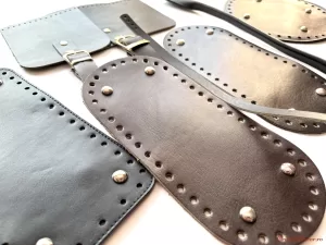 2_Baze, clapete si manere perforate din piele pt genti handmade Large