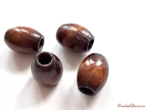 8_Capete pentru sireturi_Margele din lemn_Model 2 Maro Inchis_Medii_1,7 cm_2