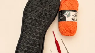 Talpă TIM neagră pentru încălțăminte croșetată — sneaker cu branț interior inclus